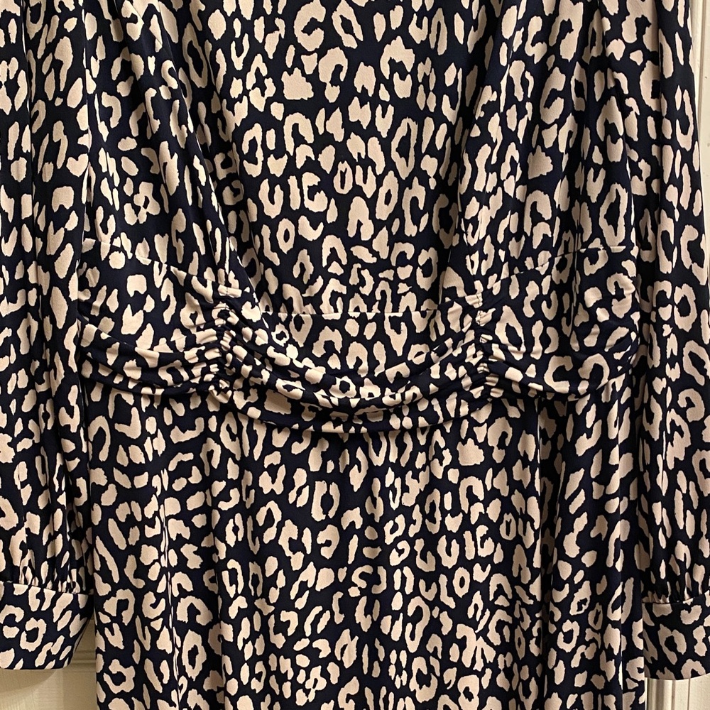 Jessica Howard Black and Cream Leopard Print Long Sleeve Dress - Picture 4 of 7